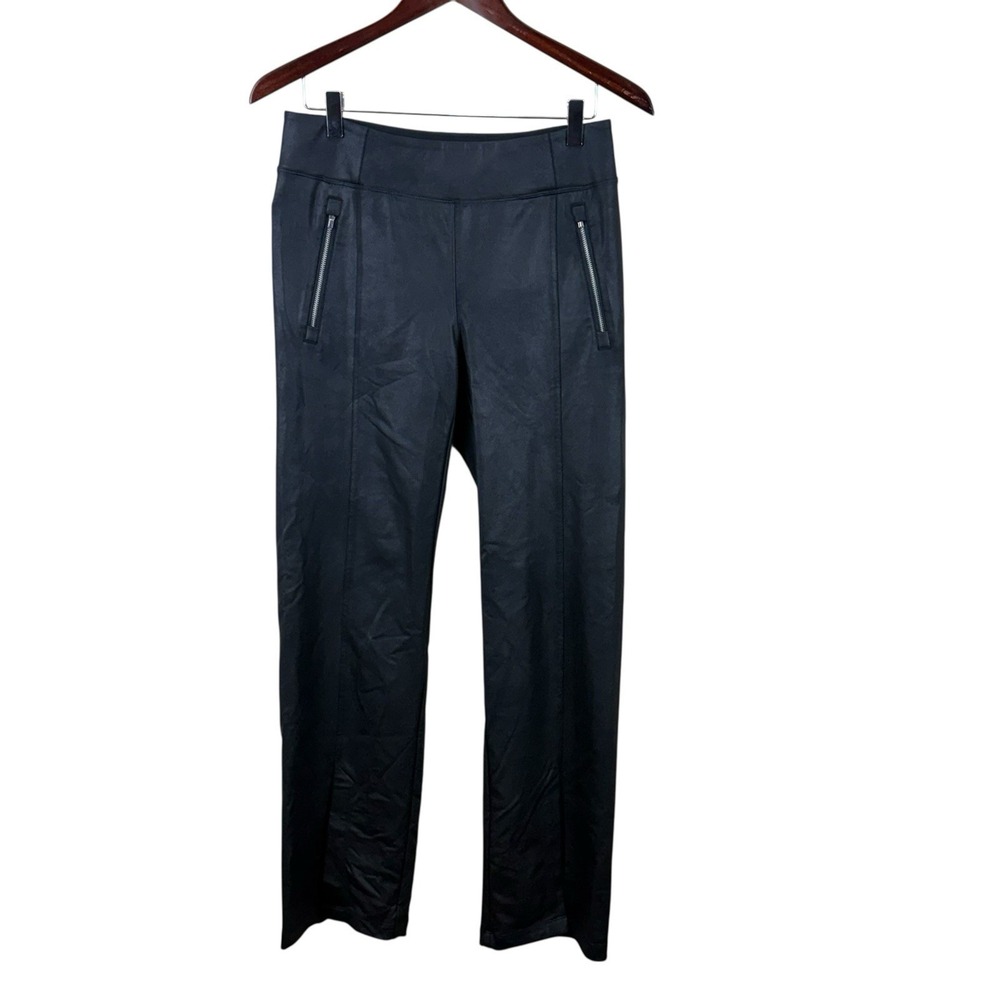 ATHLETA Delancey Gleam Straight Leg Pant Size Medium Black EUC Office # 464607
